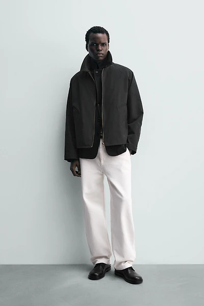 CONTRAST COLLAR OVERSHIRT