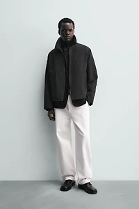 CONTRAST COLLAR OVERSHIRT