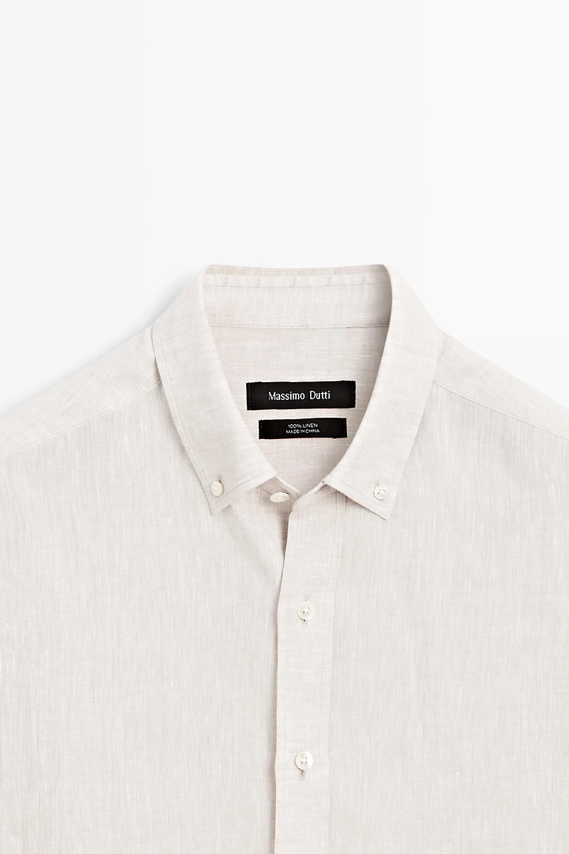 Regular fit 100% linen shirt