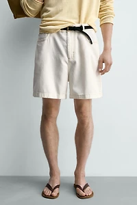 SHORT RELAXED FIT EN LYOCELL MÉLANGÉ