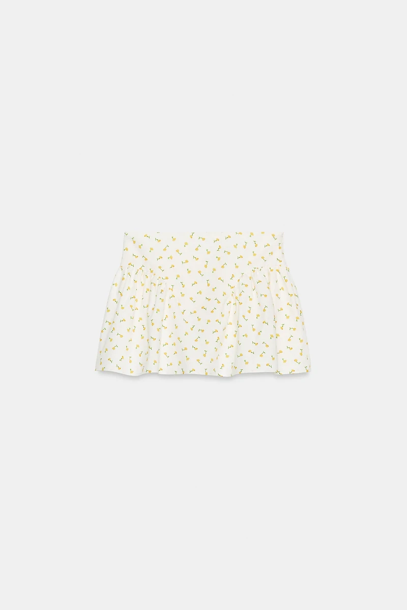 FLORAL POPLIN MINI SKIRT