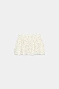FLORAL POPLIN MINI SKIRT