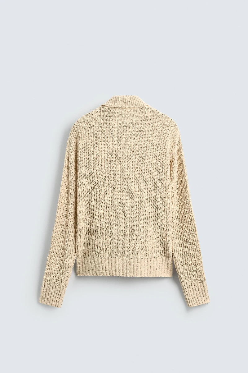 TEXTURED KNIT CARDIGAN