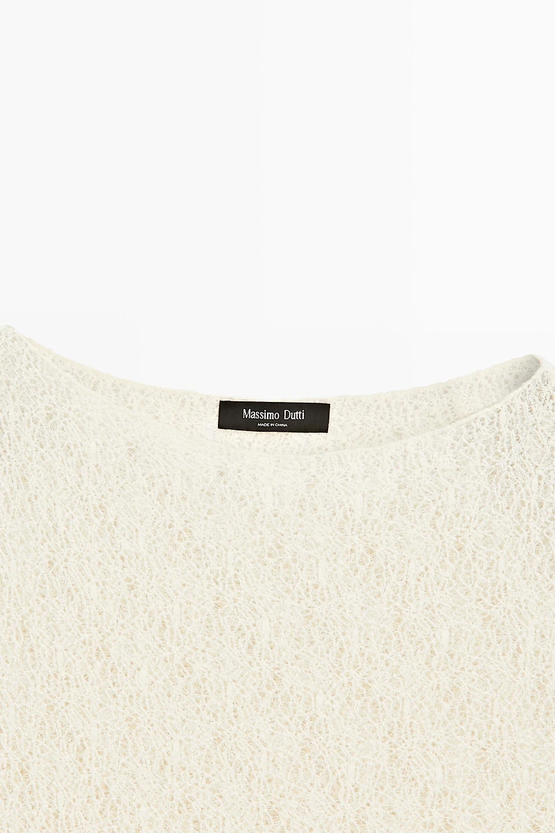 Sleeveless open-knit top