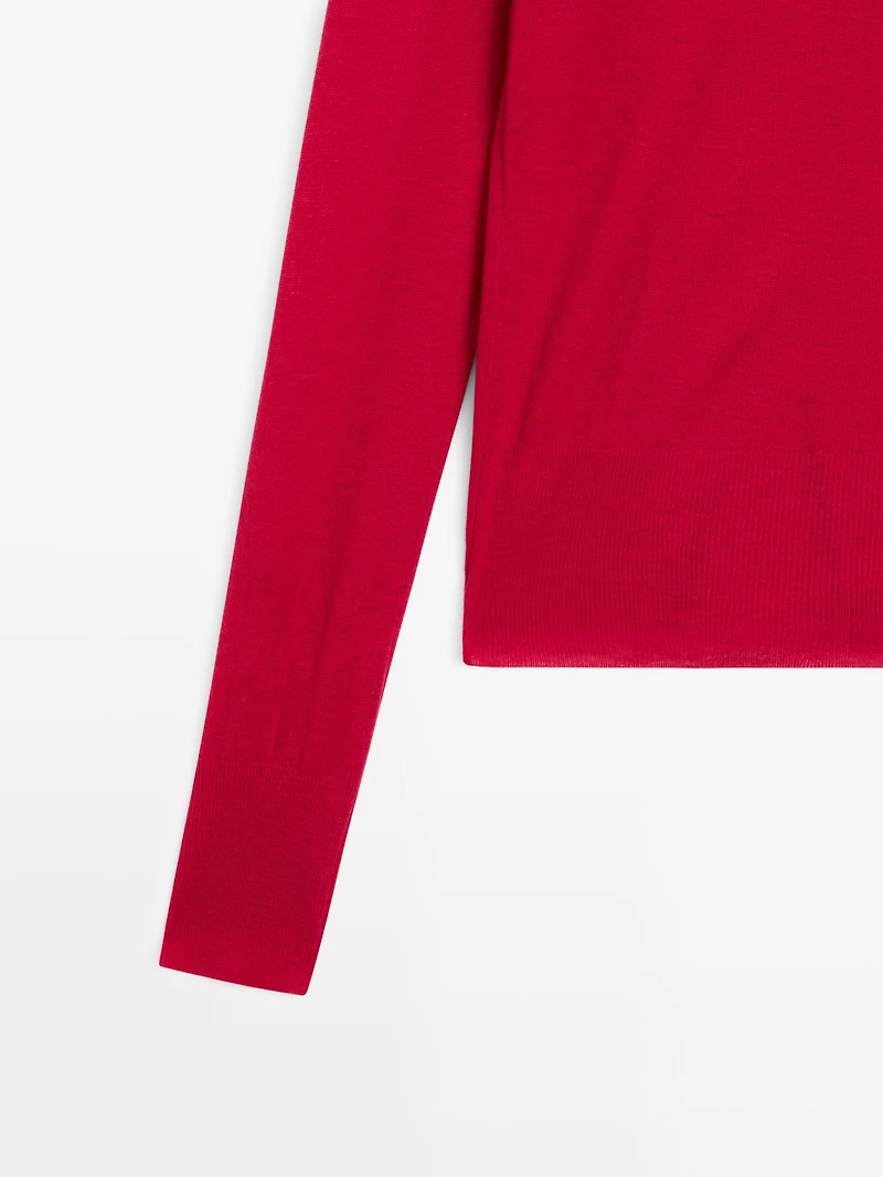 Wool mock turtleneck knit sweater - STUDIO