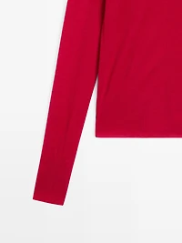 Wool mock turtleneck knit sweater - STUDIO