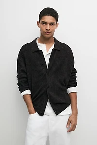 Cardigan avec boutons en coton et laine