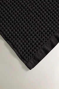 WAFFLE-KNIT COTTON BATH TOWEL