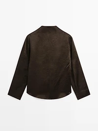 Flowing blouse with draped collar