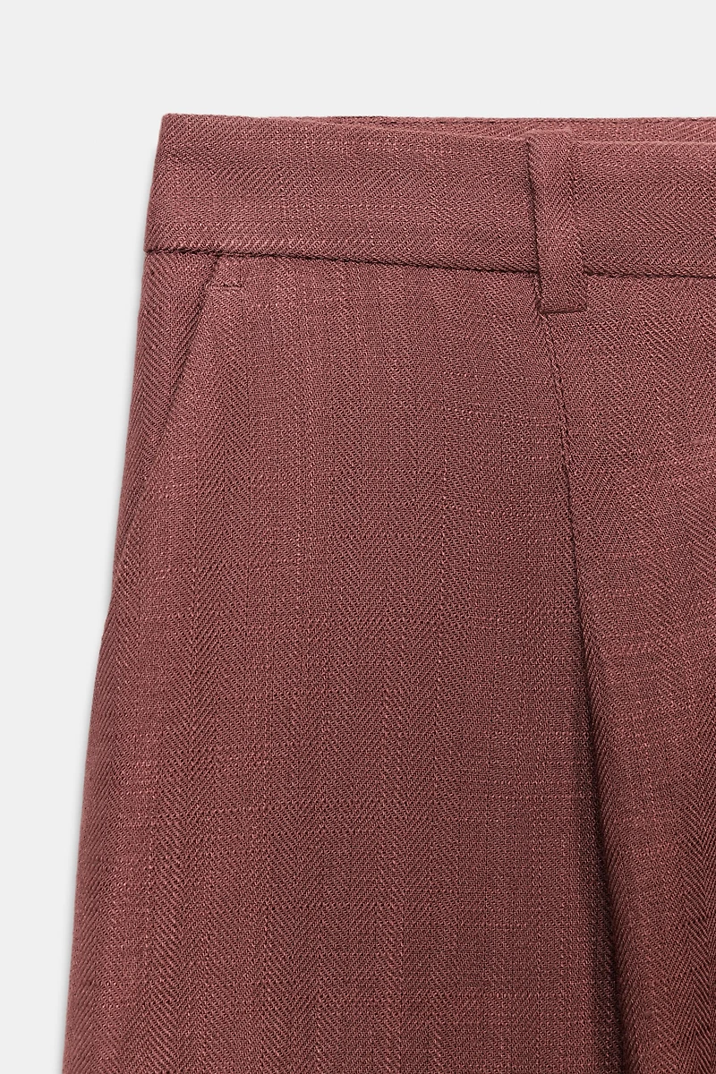 LONG LINEN BLEND SHORTS