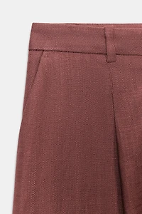 LONG LINEN BLEND SHORTS