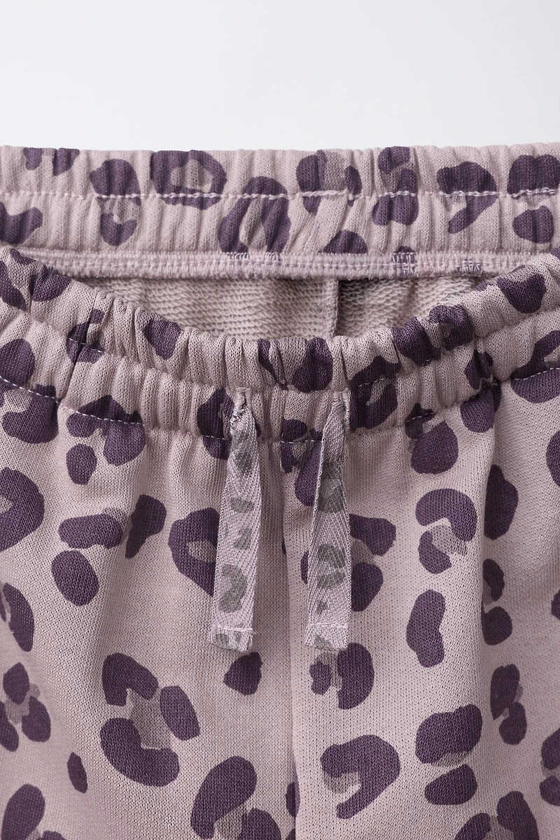 SHORT EN MOLLETON ANIMAL PRINT