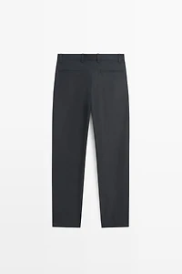 Straight-leg linen pants