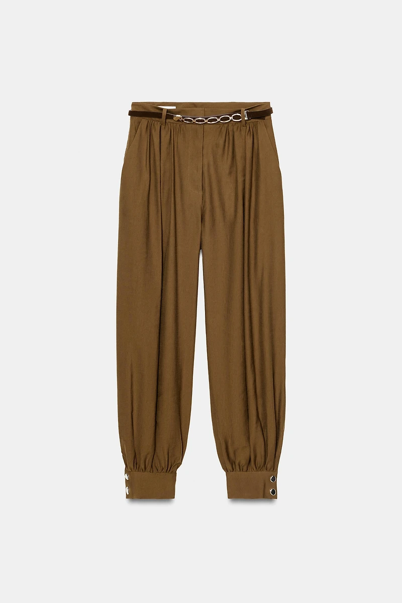 CHAIN BELT BALLOON PANTS
