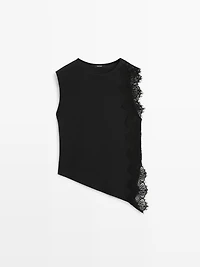 Sleeveless top with lace detail
