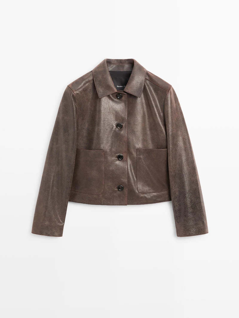 Suede leather jacket