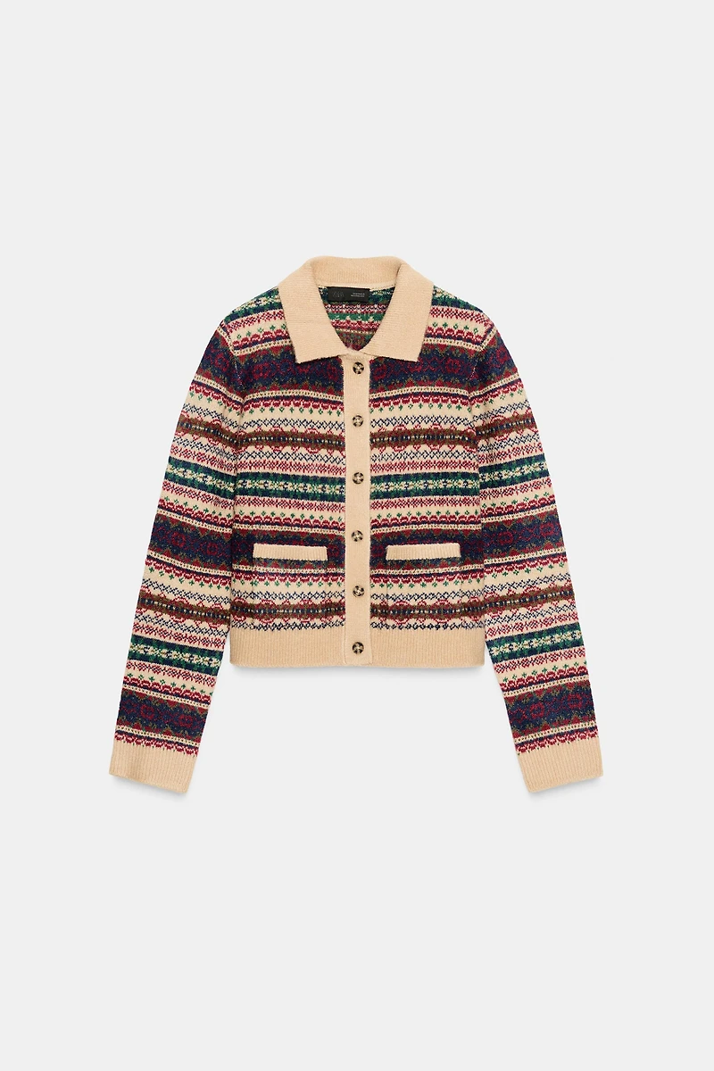JACQUARD KNIT CARDIGAN