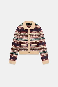 JACQUARD KNIT CARDIGAN