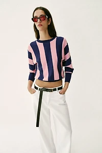 STRIPED KNIT SWEATSHIRT