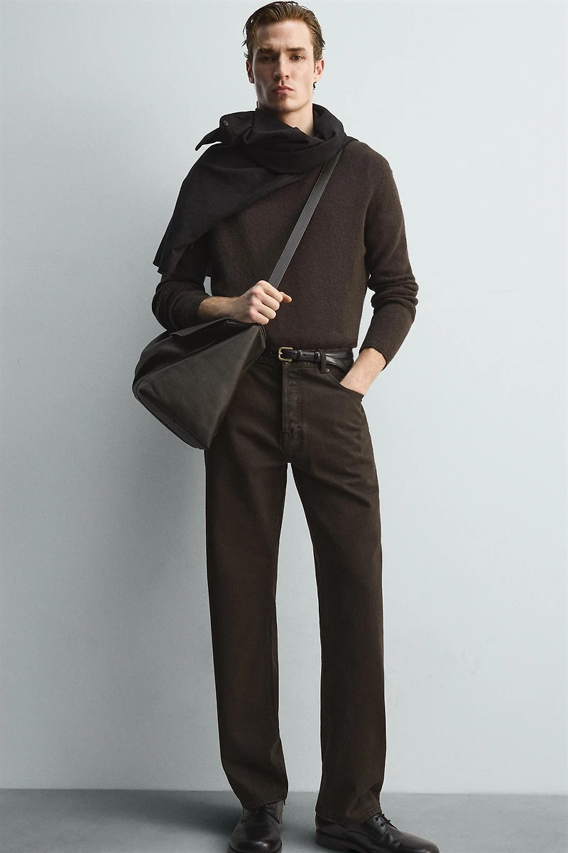 WAXED FINISH STRAIGHT FIT JEANS