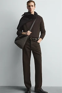 WAXED FINISH STRAIGHT FIT JEANS