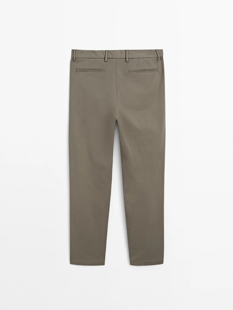 Slim fit textured trousers