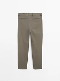 Slim fit textured trousers