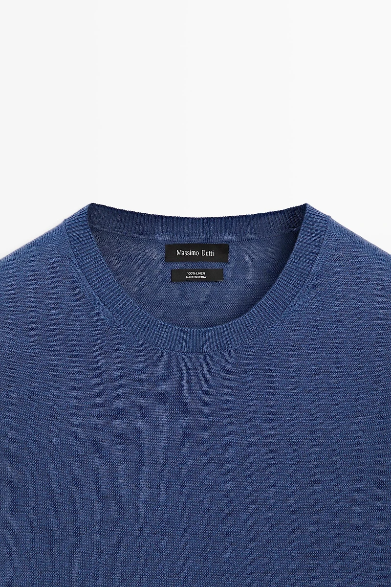 Lightweight 100% linen knit T-shirt