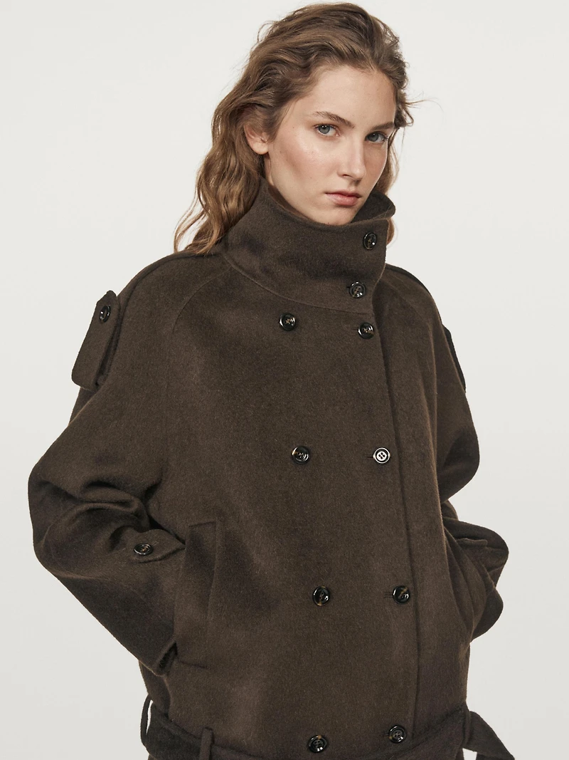 Wool blend trench coat