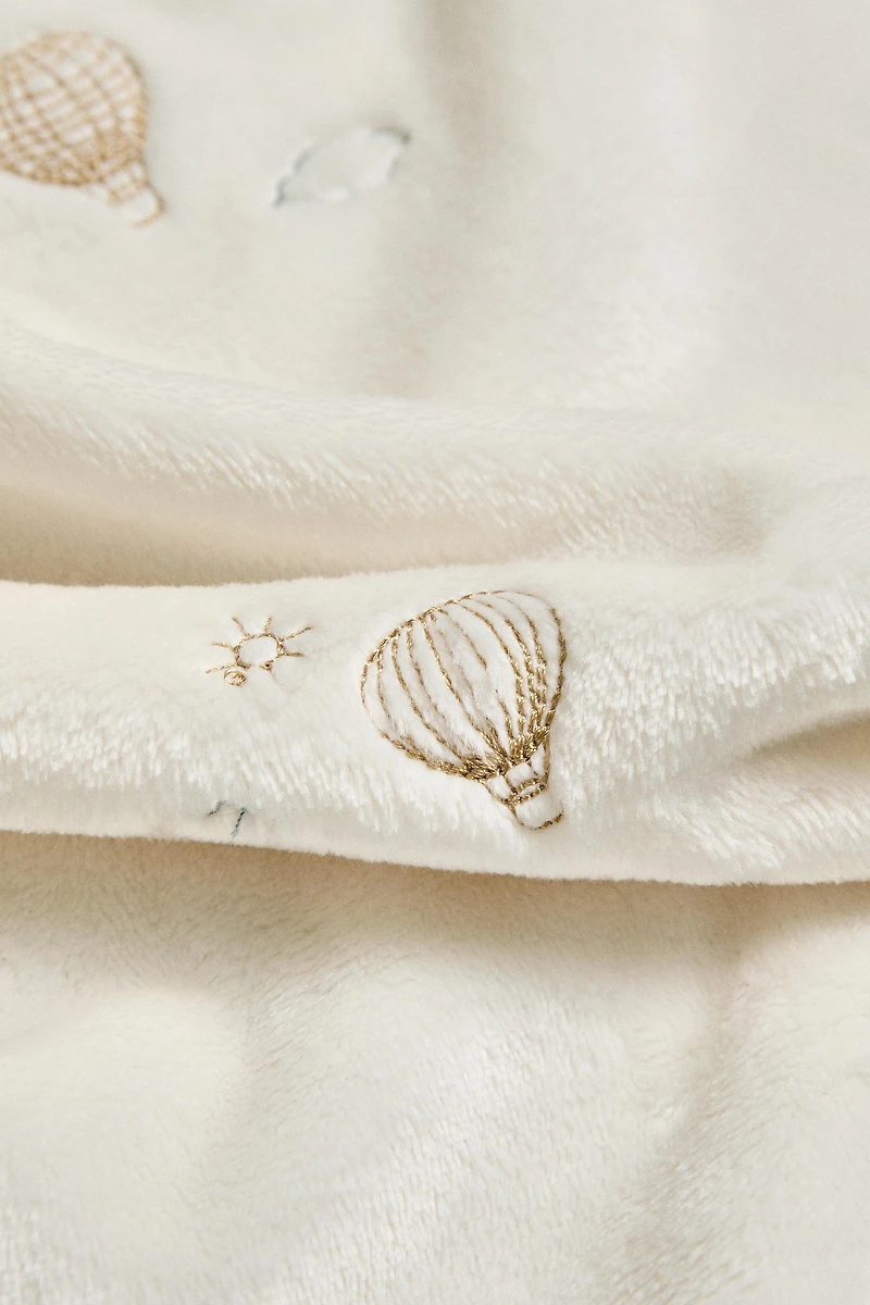 EMBROIDERED BALLOON BABY FLEECE BLANKET