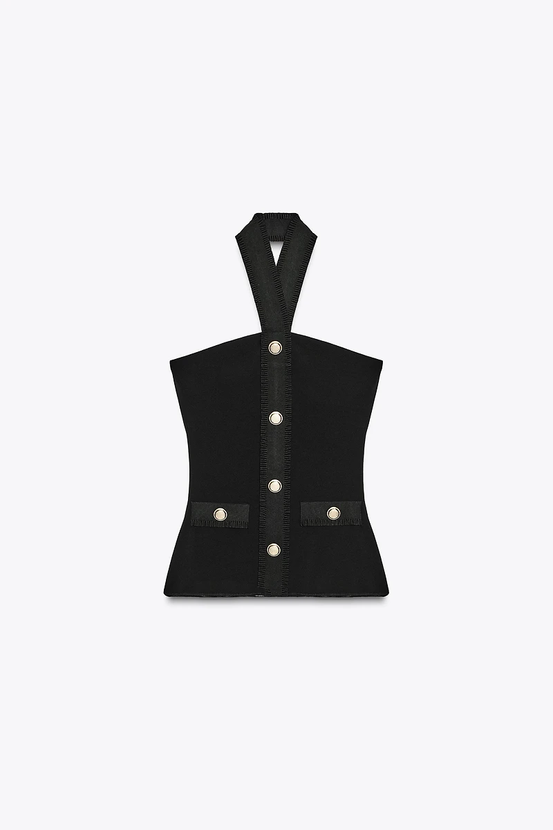 STRETCH CONTOURING HALTER TOP