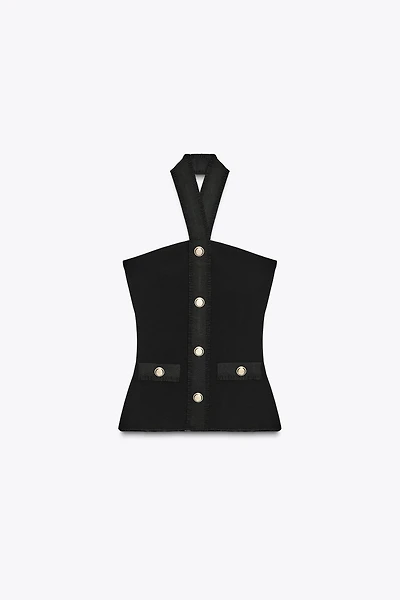 STRETCH CONTOURING HALTER TOP
