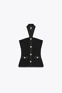STRETCH CONTOURING HALTER TOP