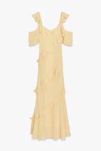 RUFFLED COMBINATION DRESS
