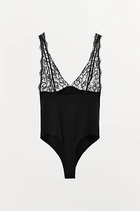 COMBINATION POLYAMIDE LACE BODYSUIT