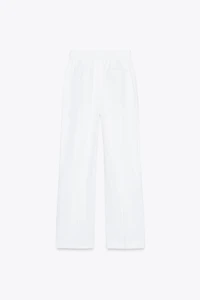 LINEN BLEND STRAIGHT PANTS