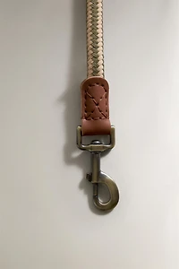 ROPE AND LEATHER DOG LEAD