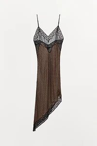 ASYMMETRIC 100% VISCOSE PRINTED DRESS