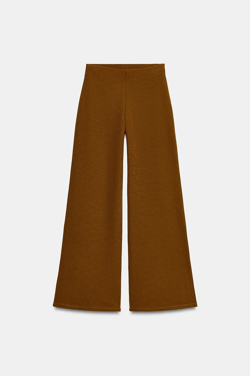 TEXTURED WIDE LEG PANTS