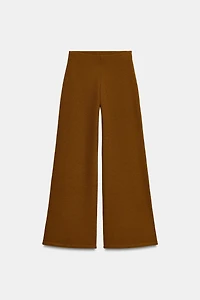 TEXTURED WIDE LEG PANTS