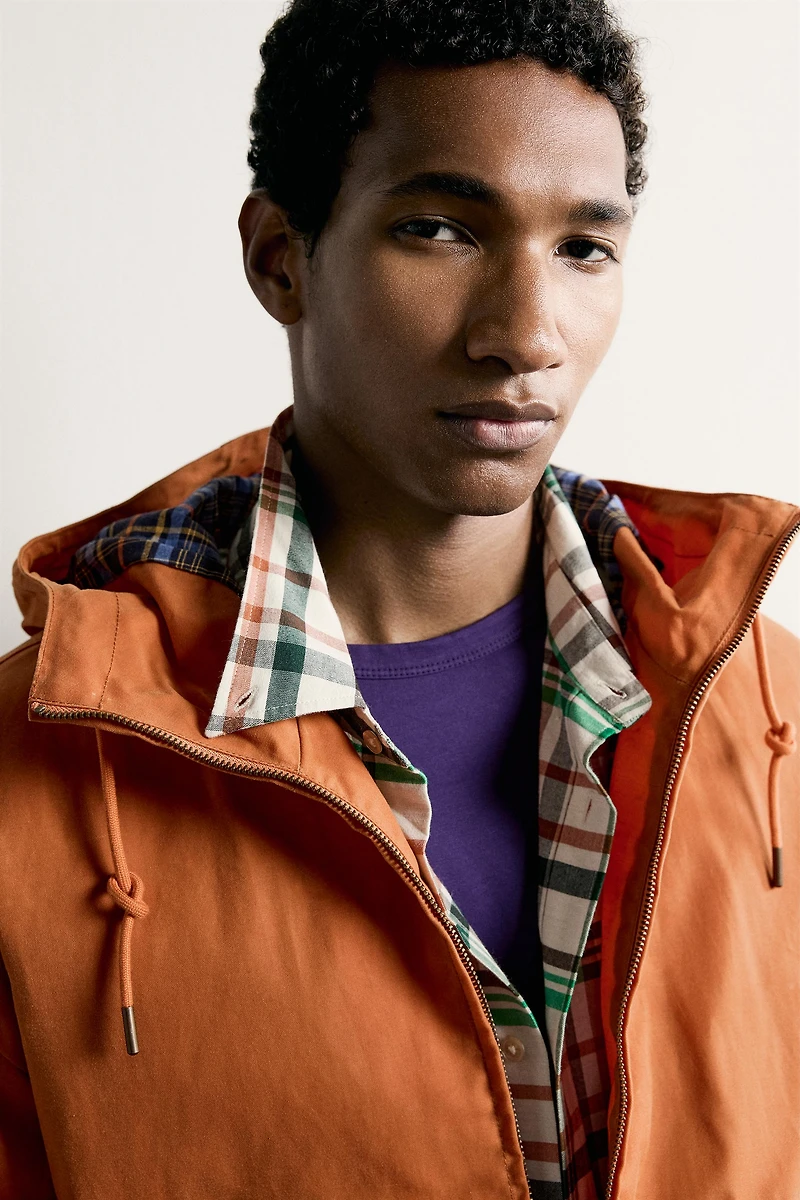 WAXED-EFFECT RELAXED FIT JACKET