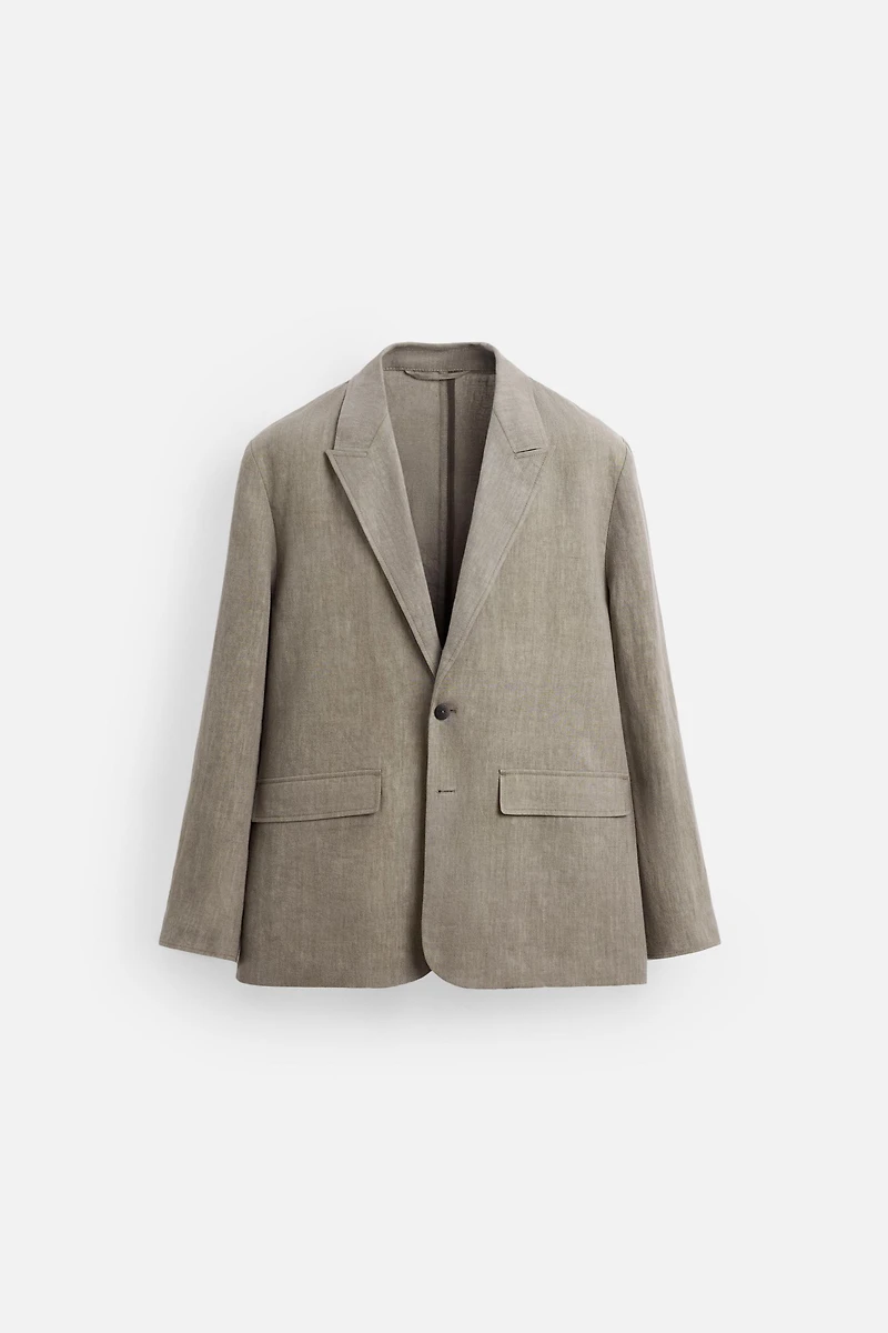 WASHED 100% LINEN SUIT BLAZER