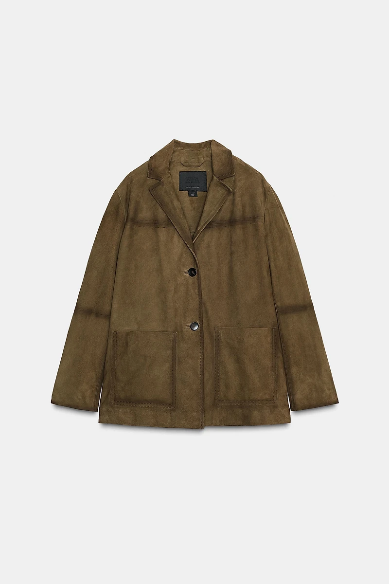 100% SUEDE OVERSIZED BLAZER ZW COLLECTION LIMITED EDITION