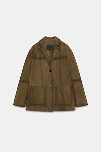 100% SUEDE OVERSIZED BLAZER ZW COLLECTION LIMITED EDITION