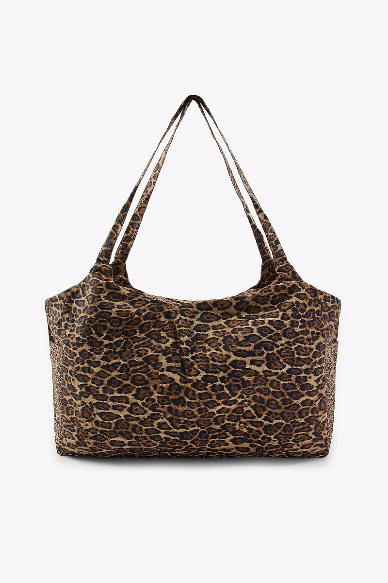 ANIMAL PRINT COTTON MAXI BAG