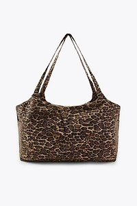 ANIMAL PRINT COTTON MAXI BAG
