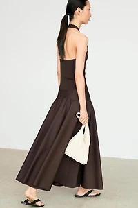 Flounce midi skirt with yoke detail