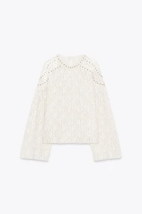 STUDDED LACE TOP