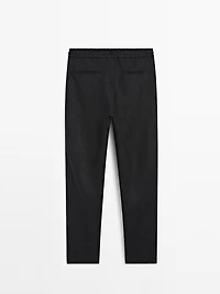 Linen jogger fit trousers