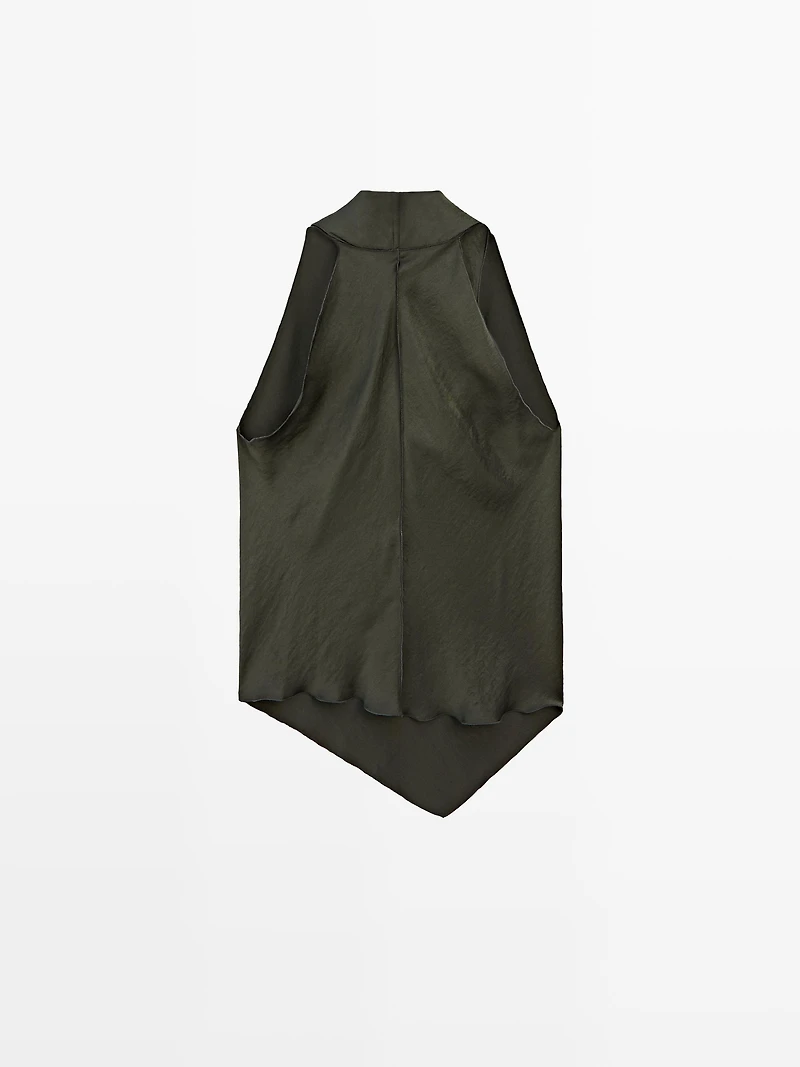 Draped halter top